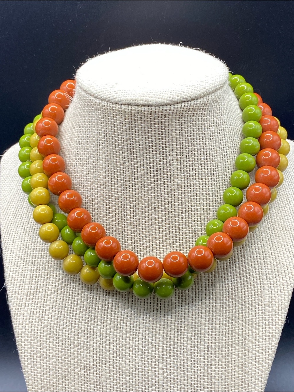 Autumn Colors Lucite Stretch Necklaces Set Of Three